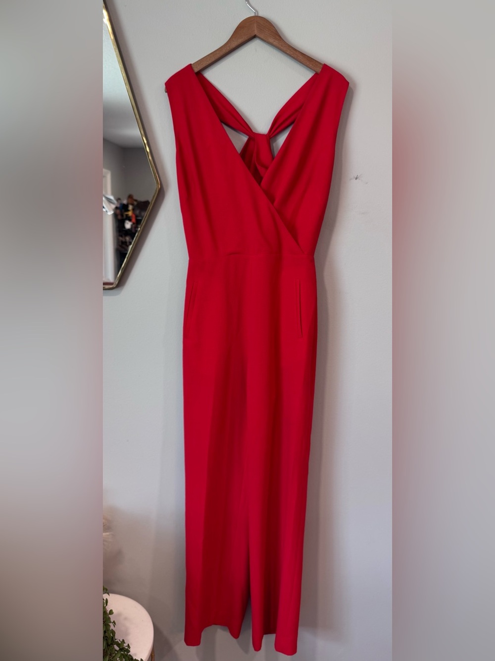 Tory Burch Red Sleeveless Jumpsuit with Twist Back Size 8
